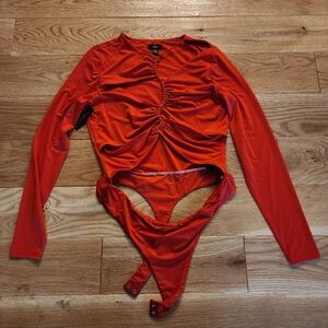 AFRM Brami Bodysuit in True Red NWT